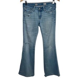 AG Adriano Goldschmied Belle Flare Distressed Jeans Women Size 27 R